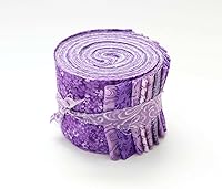 Vista 1 de Tiras de acolchado de tela 100% algodón precortadas, 18 unidades It's All Purple Jelly Roll de 2.5 pulgadas
