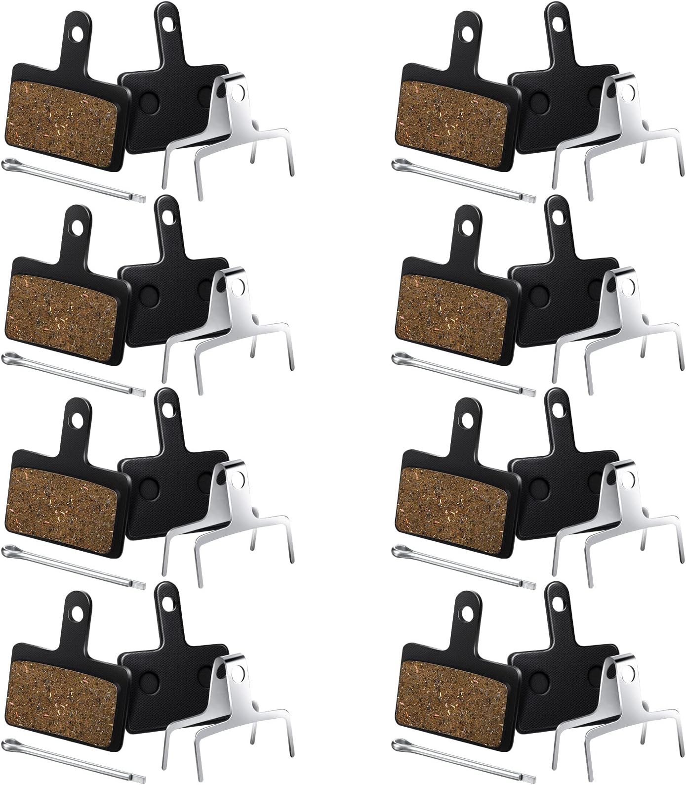8 Pairs Bike Brake Pads Compatible with Trp Tektro Shimano Deore Brakes Bike Disc Bike Brake Pads(Resin Semi Metallic,Black)
