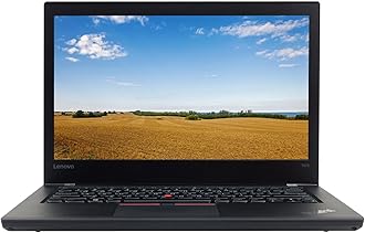 Lenovo ThinkPad T470 14 inches FHD Laptop Computer, Intel Core i7-6600U, 16GB RAM, 256GB SSD, Webcam, Windows 10 Pro (Renewed)