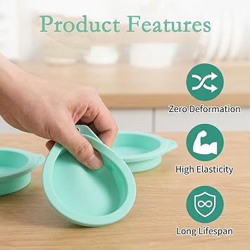 4Pcs Air Fryer Egg Molds - Silicone Egg Bites Molds 4 Inch, Non-Stick Air Fryer Accessories, Reusable Round Baking Mold for Muffin Cake Egg Tart Microwave Oven Dishwasher Safe