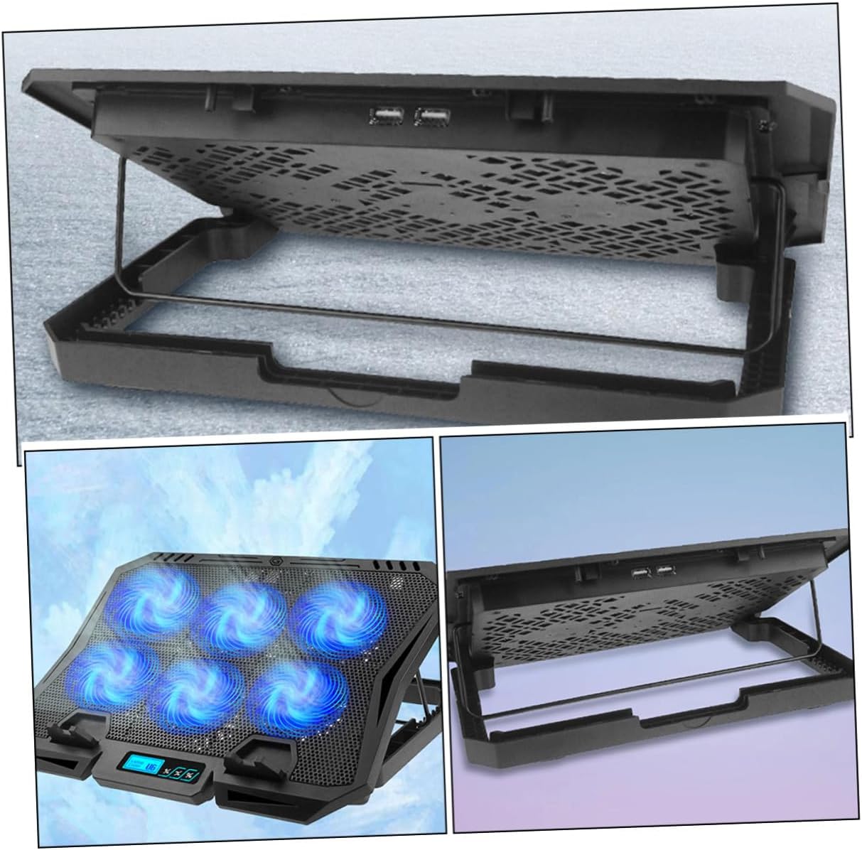 Laptop Cooling Pad 15.6 Inch Silent Laptop Fan Cooling Stand Adjustable Speed with Blue Light for Notebook Cooler for Work and Gaming