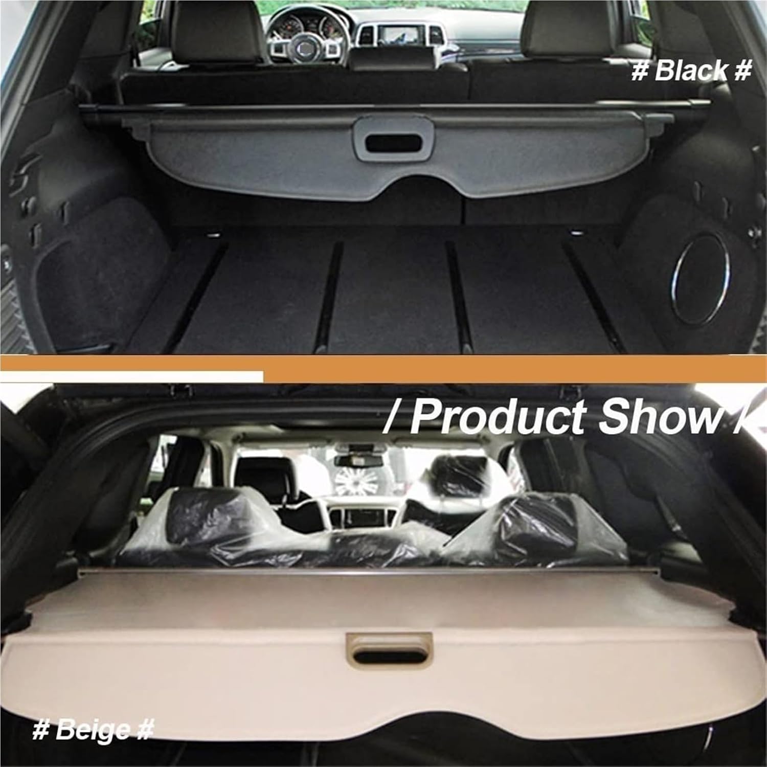 QASULER 格納式トランク小包棚カバー、ジープ用、グランドチェロキー