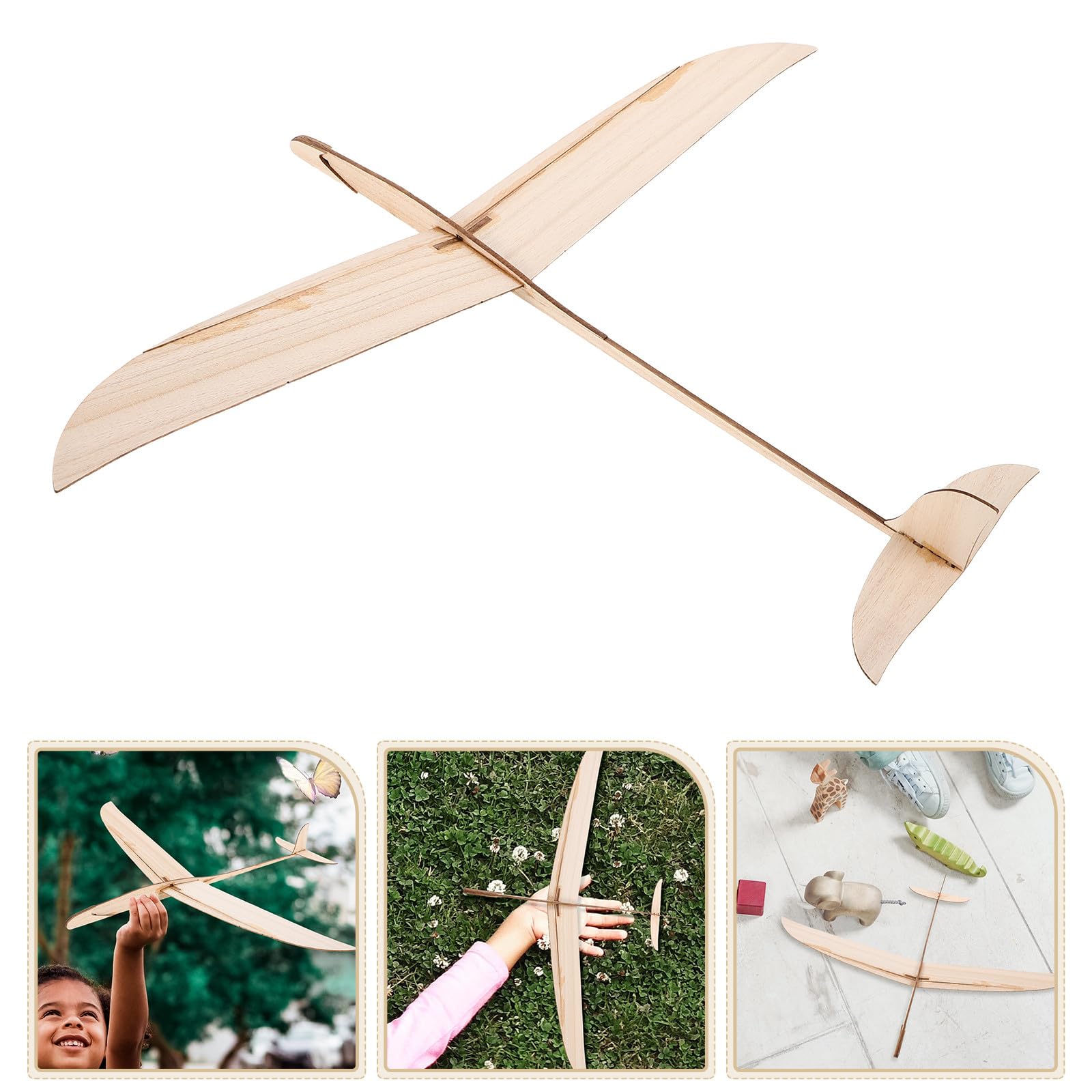 Planeur en Bois à Fabriquer Soi-même, Modèle Avion Minimaliste Facile à Assembler pour Jeux Interactifs en Intérieur et Extérieur, Adapté aux Garçon et Filles et Adultes