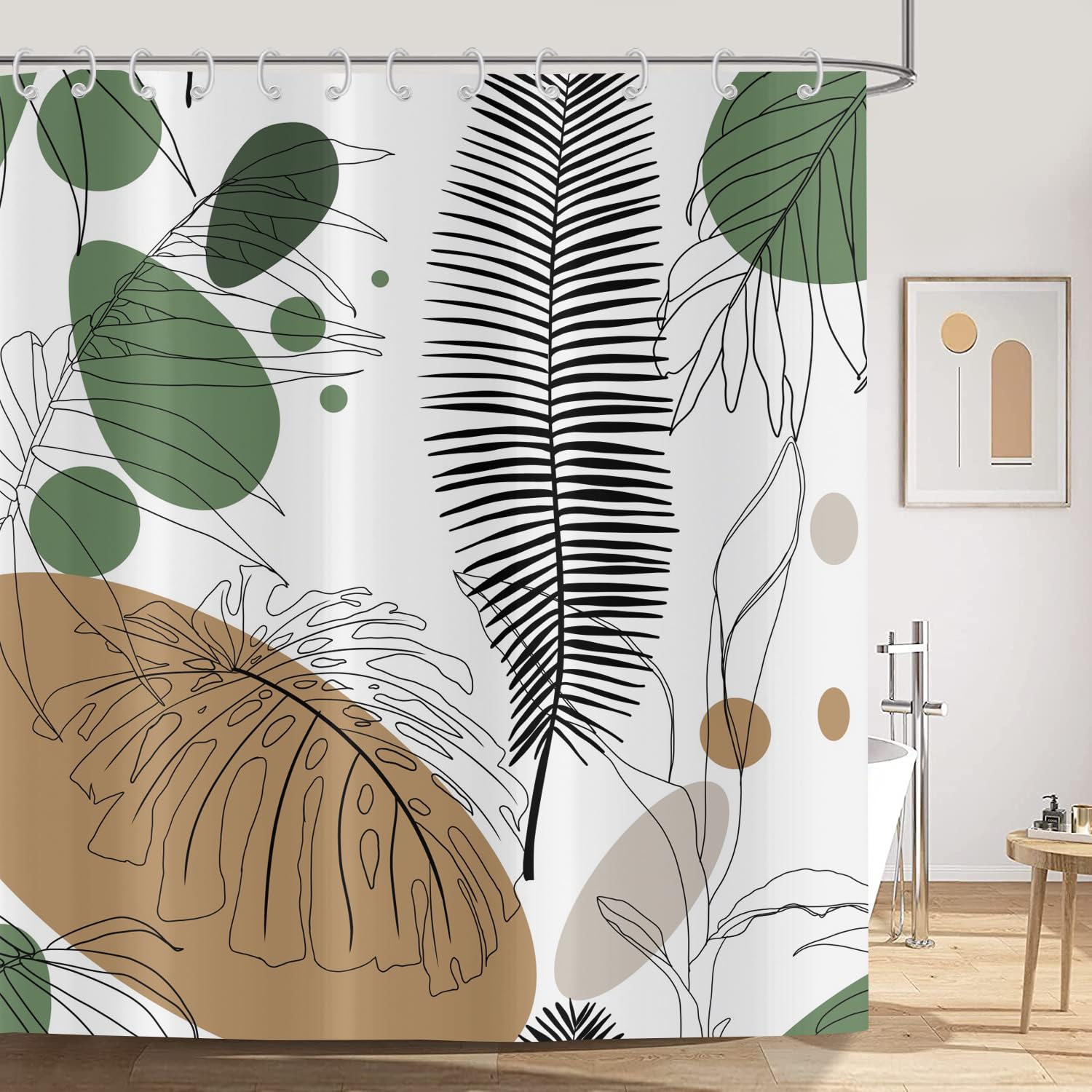 ASDCXZ Boho Leaves Shower Curtain 180x200 cm - Image 3