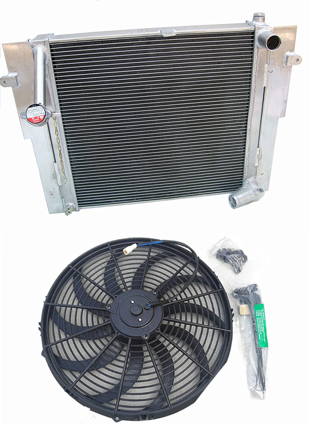 GPI Racing Full Aluminum Radiator + Fan for 1989 1990 1991 M-az-da RX-7 RX7 Series 5 FC FC3S S5 13B Manual