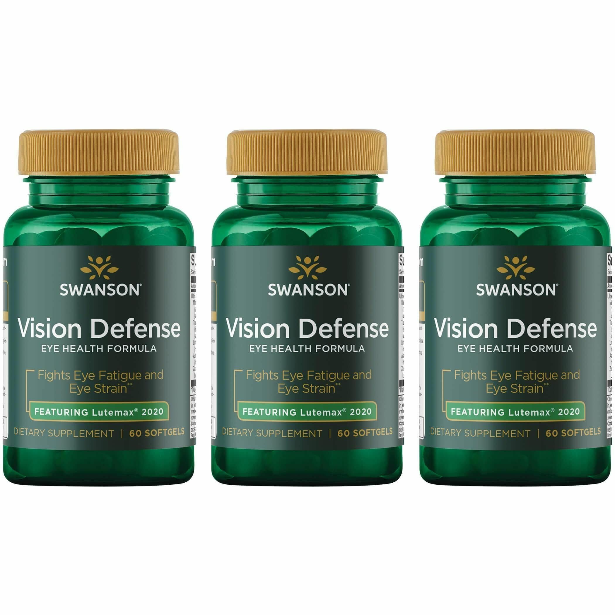 Swanson Vision Defense Antioxidant Health Supplement, 60 Softgels, 3 Pack 60 Count (Pack of 3)