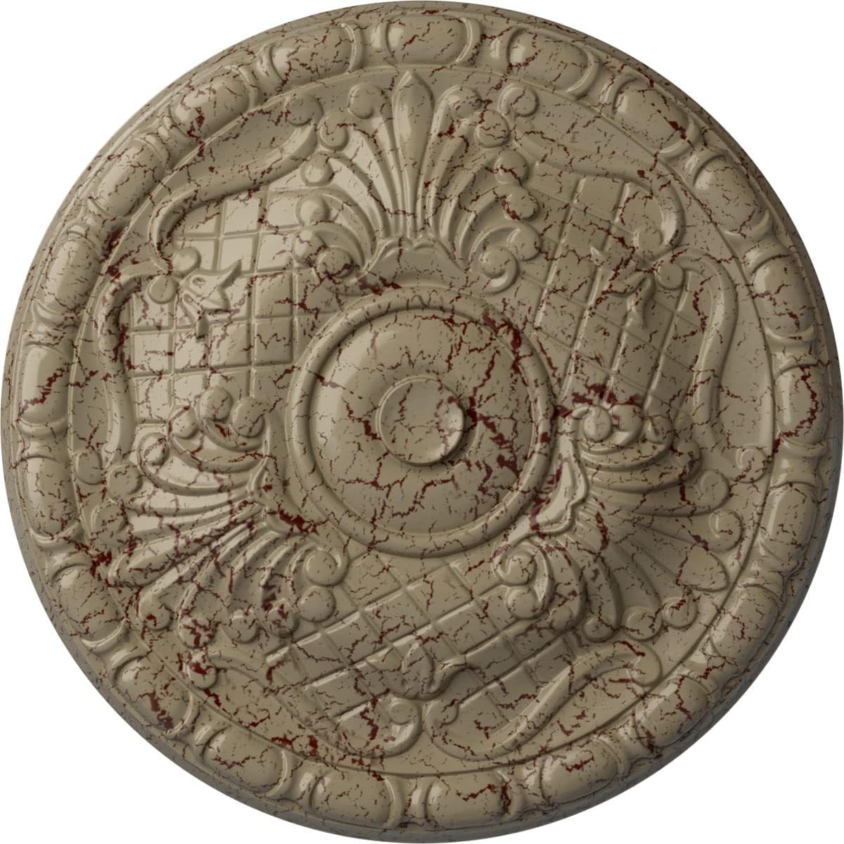 Ekena Millwork 15 3/4"OD x 5/8"P Amelia Ceiling Medallion Fits Canopies up to 4 1/8" Ceiling Medallion, Gobi Desert Crackle
