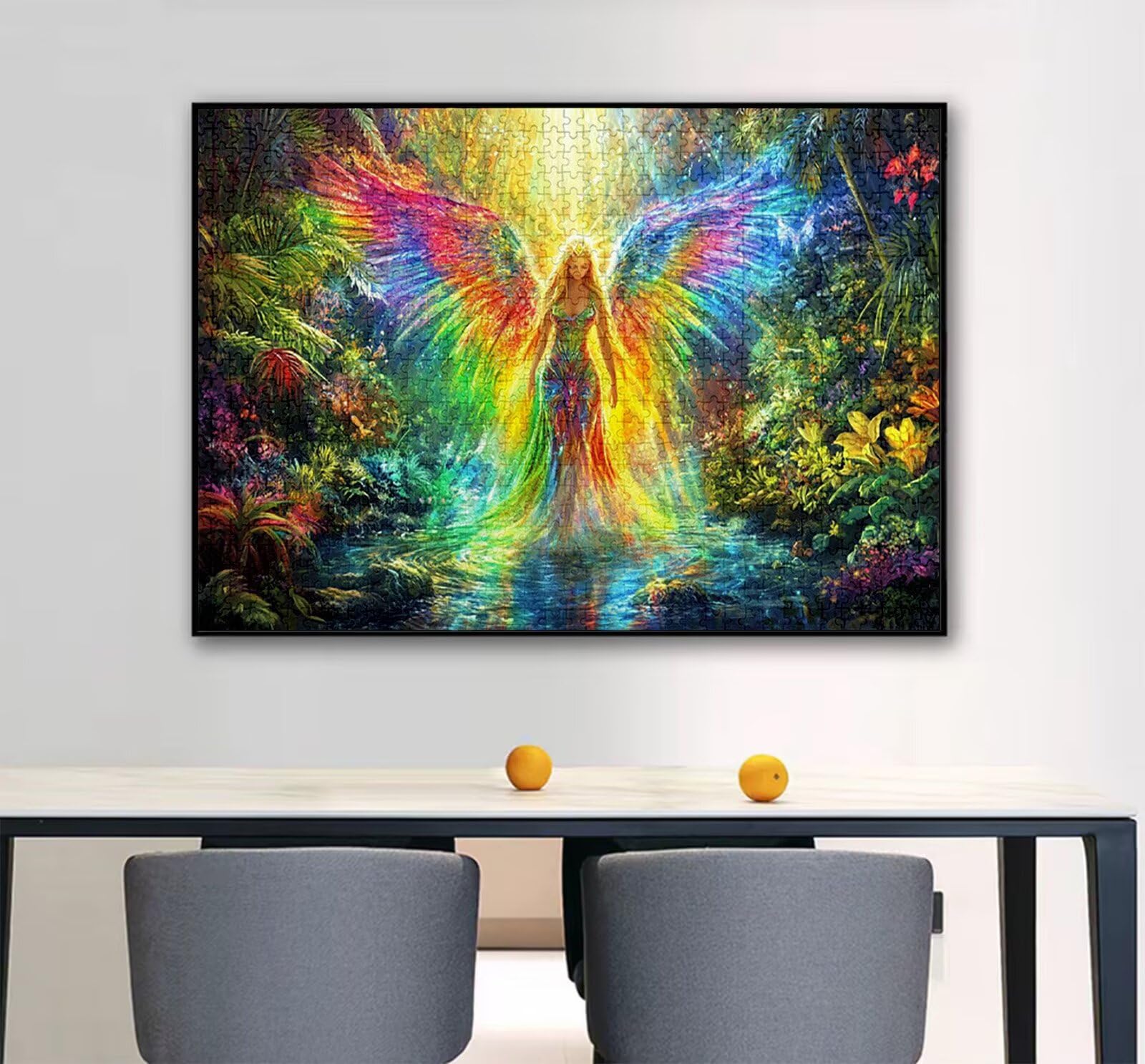 Siedem kolorów Puzzle 1314 sztuk Duży rozmiar dla dorosłych, Puzzle Elfy Wzór z kompaktowym pudełkiem i plakatem w zestawie do dekoracji ścian domu, prezent dla kobiet mężczyzn, drewno układanki 75 x