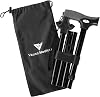 FSAHSA Eligible, Vaunn Medical Easy Grip Height Adjustable Folding CaneWalking Stick with StrapPouch- Compact, Portable, and Safe Walking Assistant- Non-Slip Grip Handle- Men, Women, Elderly