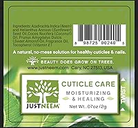 Vista 2 de justneem Neem - Bolígrafo para el cuidado de cutículas, aceite de girasol y coco, vitamina E, fortalece las uñas, hidrata las cutículas, herramienta