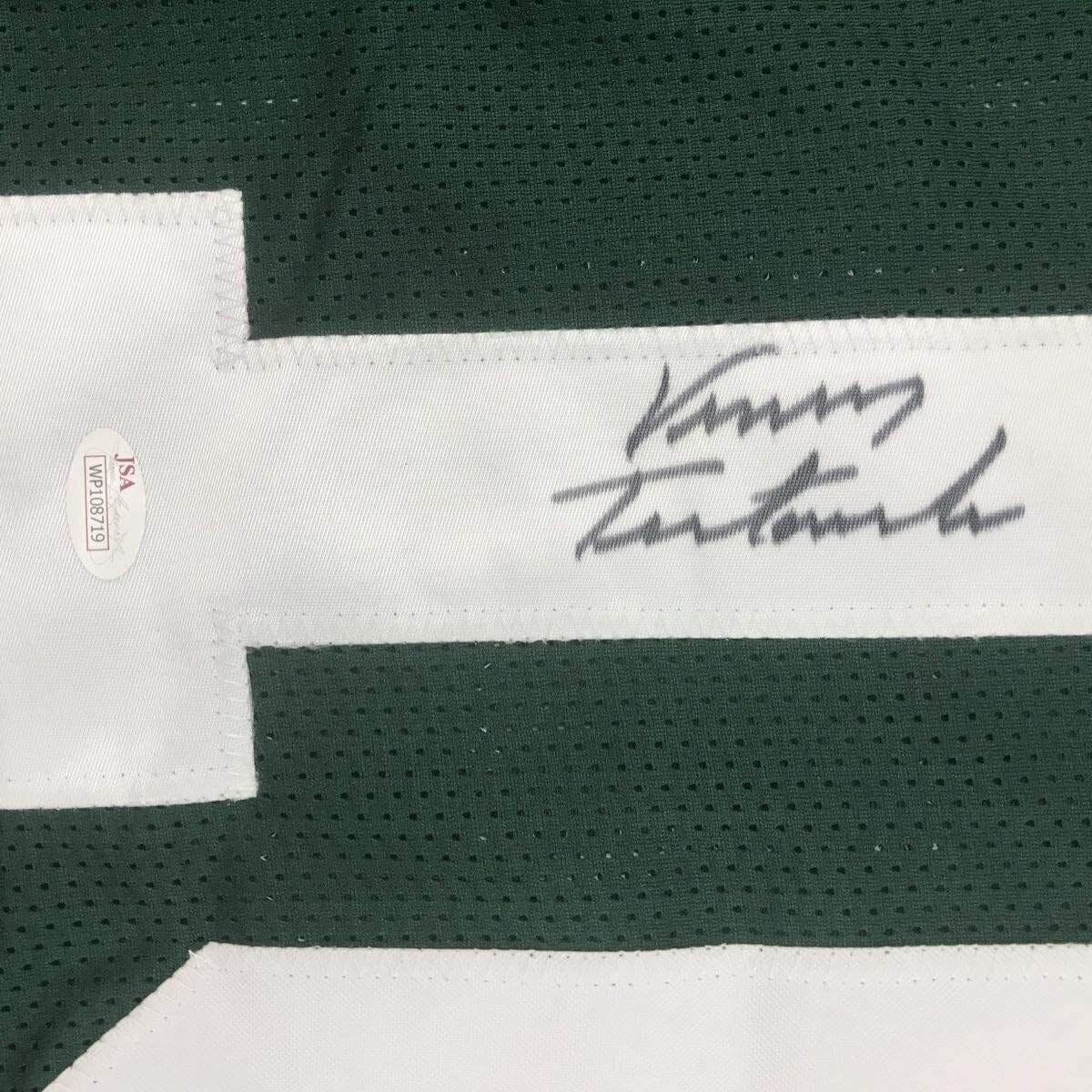 Autographed/Signed Vinny Testaverde New York Green Football Jersey JSA COA