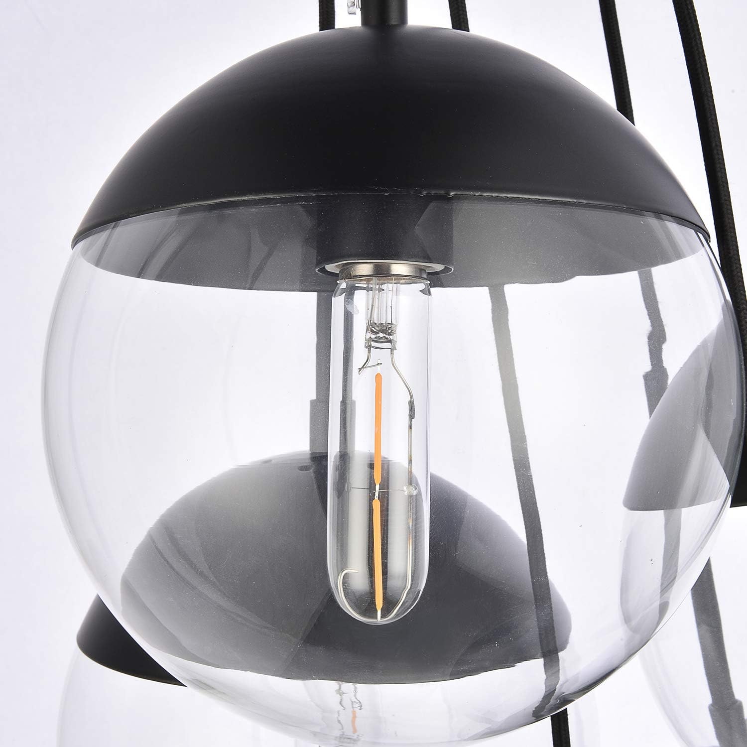 Flash Deals - 70% OFF A1A9 Sphere Glass Pendant Lights with 6-Light, Modern Industrial Round Ball Globe Ceiling Light Fitting, E26 LED Chandelier Lamp Fixture for Kitchen Island, Bar, Dining Room, Counter, Cafe (Brass)