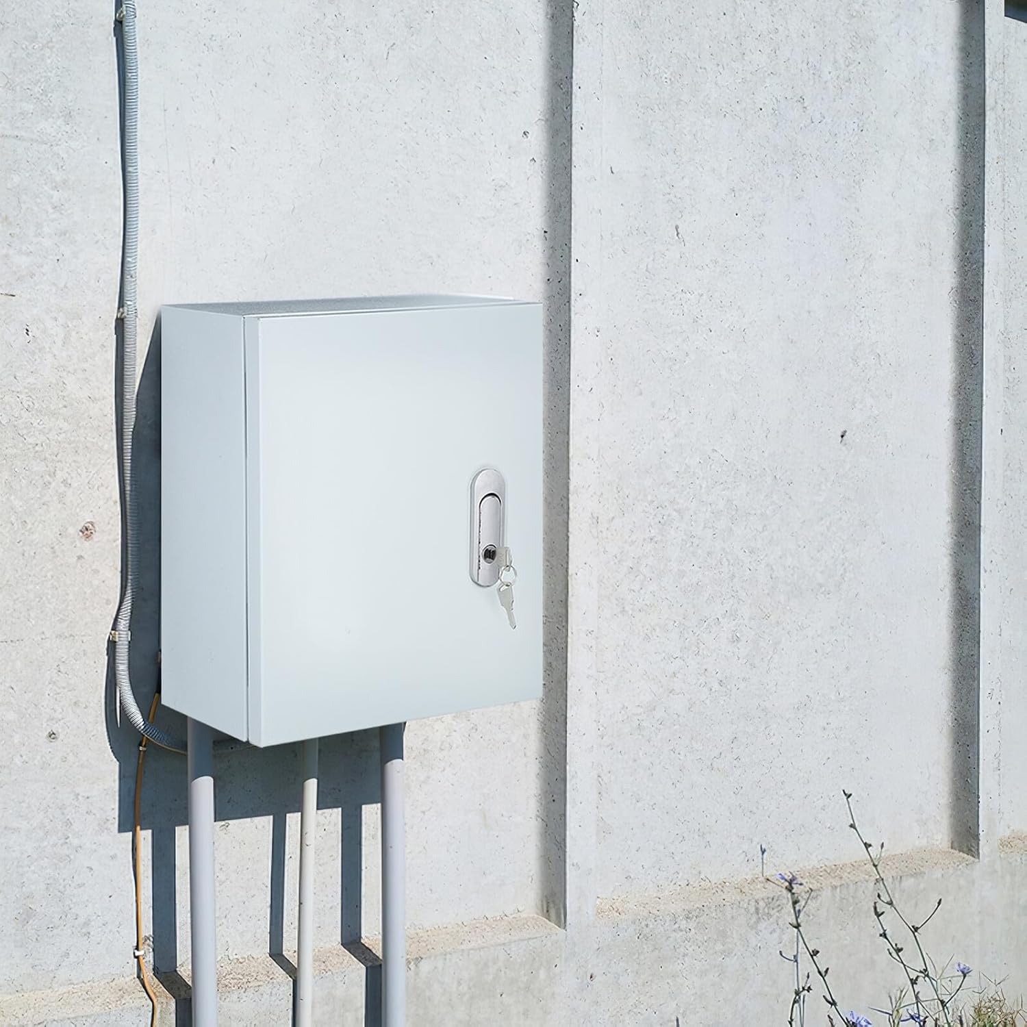 Unomor Wall-Mounted Small Waterproof Electrical Junction Box 250x300x140mm Thickened Outdoor Cable Enclosure Weatherproof Circuit Breaker Control Cabinet Without Handle for Industrial