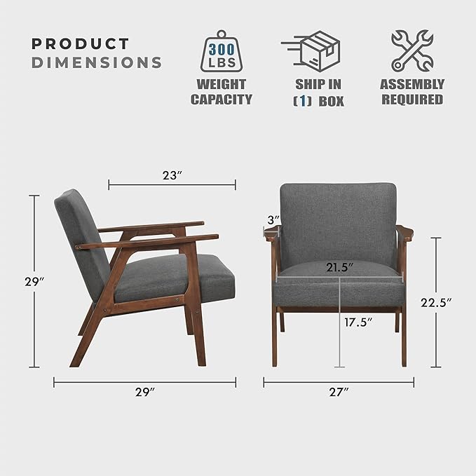 Sillón Lounge Tapizado Color Gris Oscuro miniatura 2