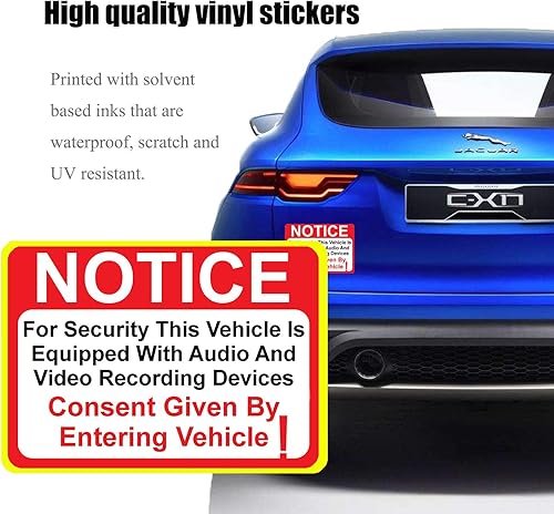 Miniatura 5 de Paquete de 10 vehículos de aviso está equipado con dispositivos de grabación de audio y video al introducir la calcomanía, autoadhesivo de vinilo de