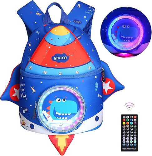 yisibo Mochila de dinosaurio para niños y niñas, ligera, impermeable, preescolar, viajes, para niños y niñas, para niños de 2 a 7 años