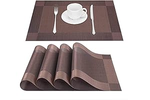 Giverare Woven Vinyl Placemats (Brown): Elevate Your Dining Experience