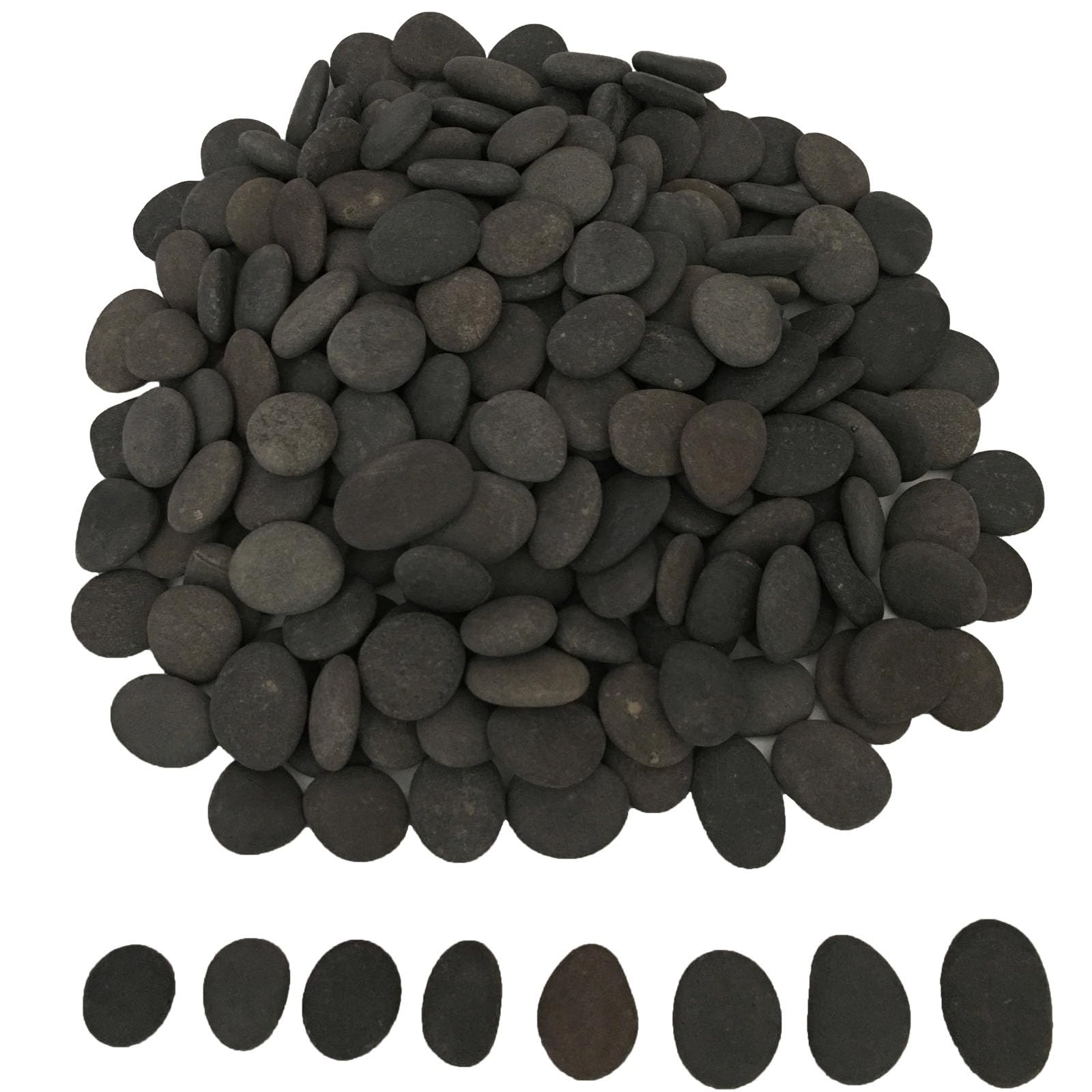 ruidinaways 800g Gray Natural Pebbles Gravel,Smooth Flat River Stones for Painting Arts and Crafts DIY Aquarium Decor Flowerpot Landscaping (1-2.5CM)