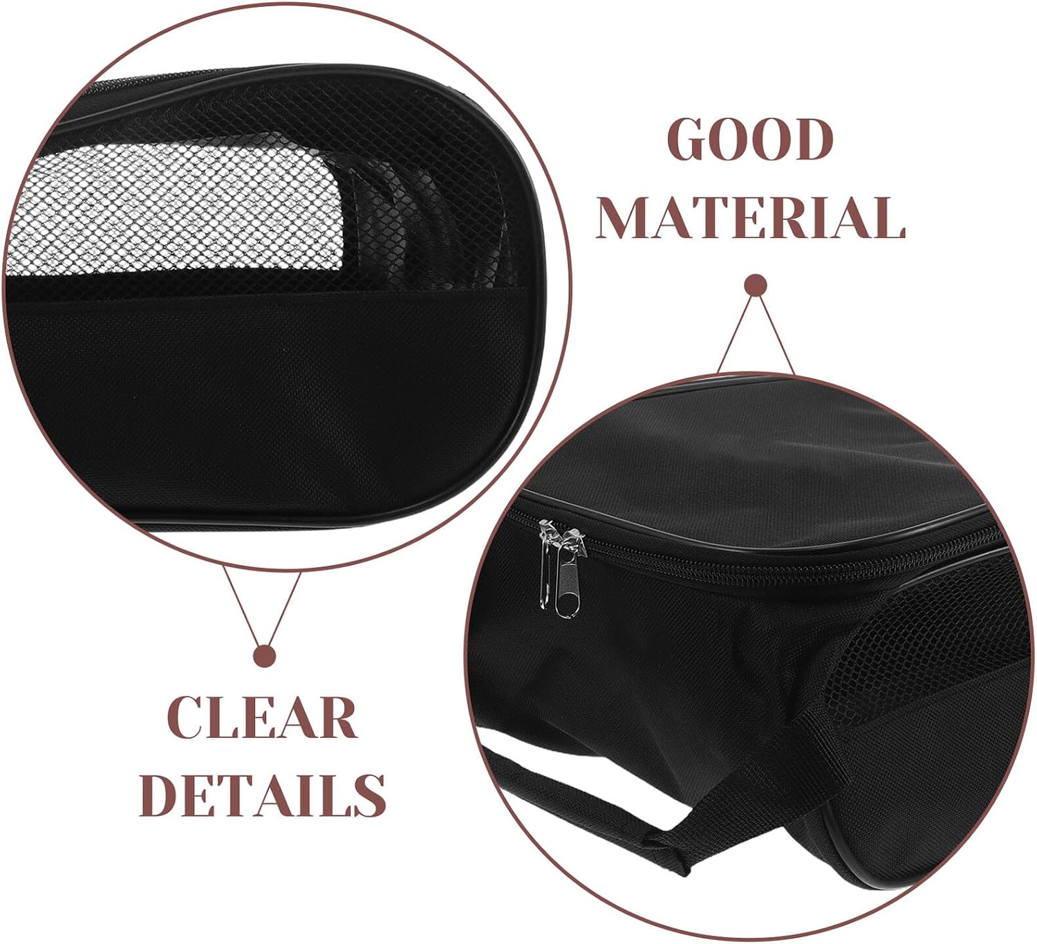 Golf Shoe Bag Large with Dual Mesh Panels Zippered Ventilated Golf Shoe Transport Case Storage Organizer Black