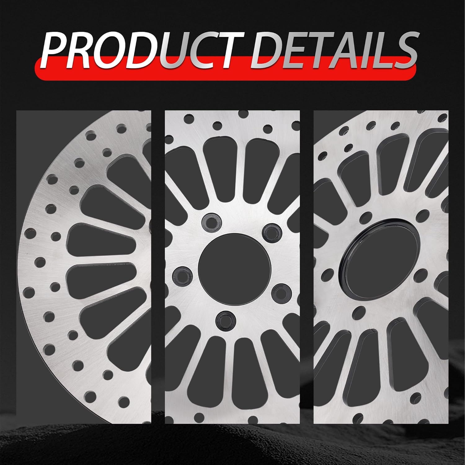 Brake Disc Rotor Rear 11.5'' Fit for Harley Davidson Touring Sportsters Softails Dyna Early Super Glide 1984-2020, Update 420 Stainless Steel Motorcycle Brake Rotor