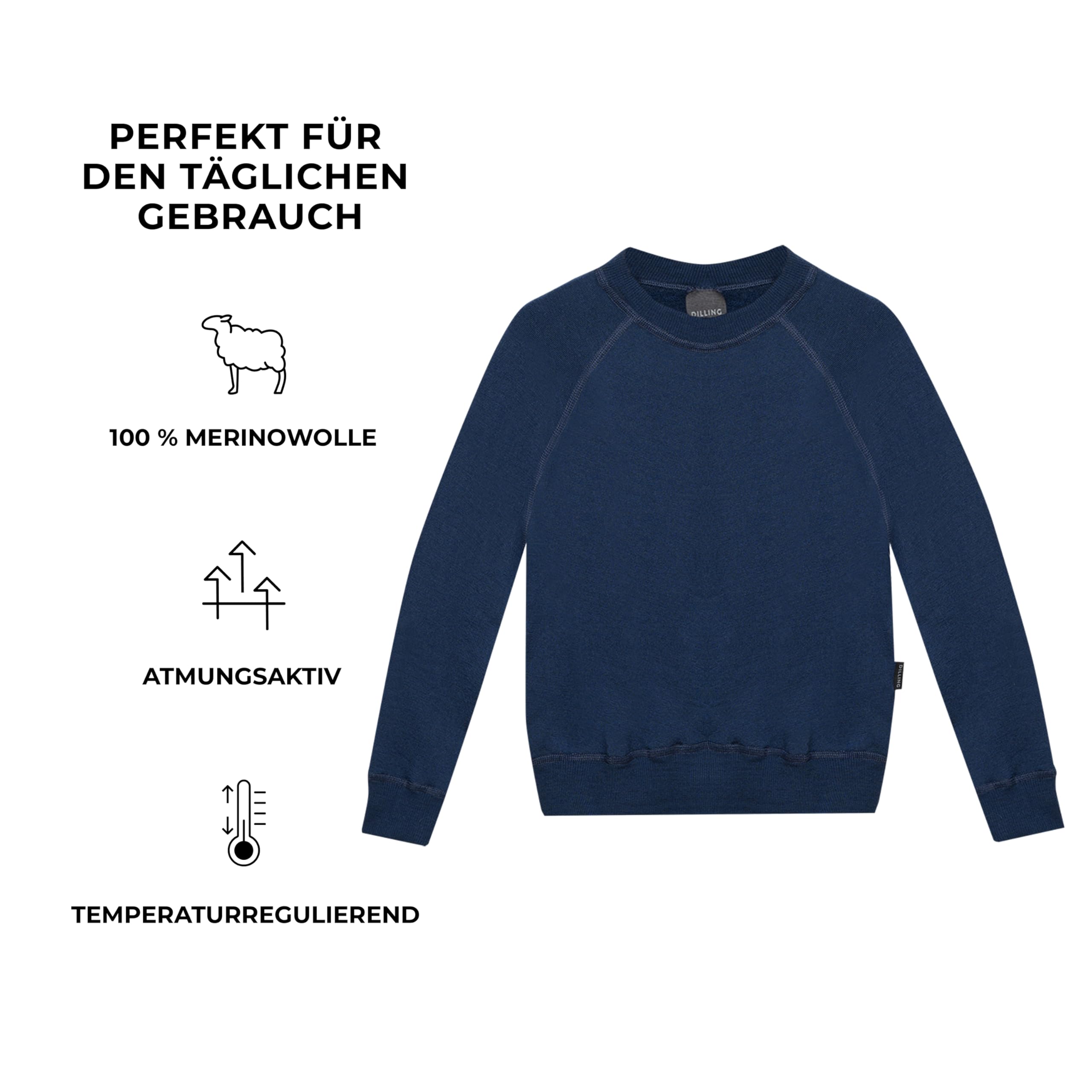 Dilling Sweatshirt aus natürlicher Merinowolle für Kinder