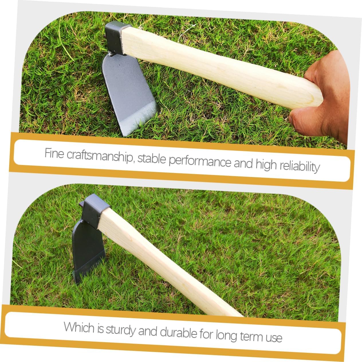 POPETPOP 2pcs Garden Hoe Full Steel Handheld Weeding Tool for Loosening Soil Digging Planting and Gardening Ergonomic Design Non- Handle for Comfort and Control