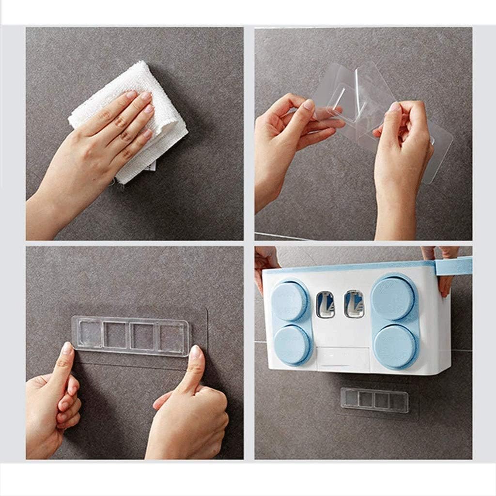 Automatic Toothpaste Dispenser Squeezer Wall Mount and Anti-dust Toothbrush Holder, Multi-Functional Space Saving Organizer No Drill Need(E)