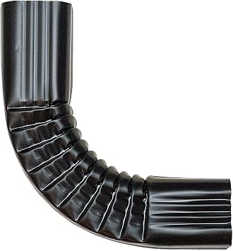 90degree 2x3, Style A, Black, Downspout Gutter Elbow, Aluminum