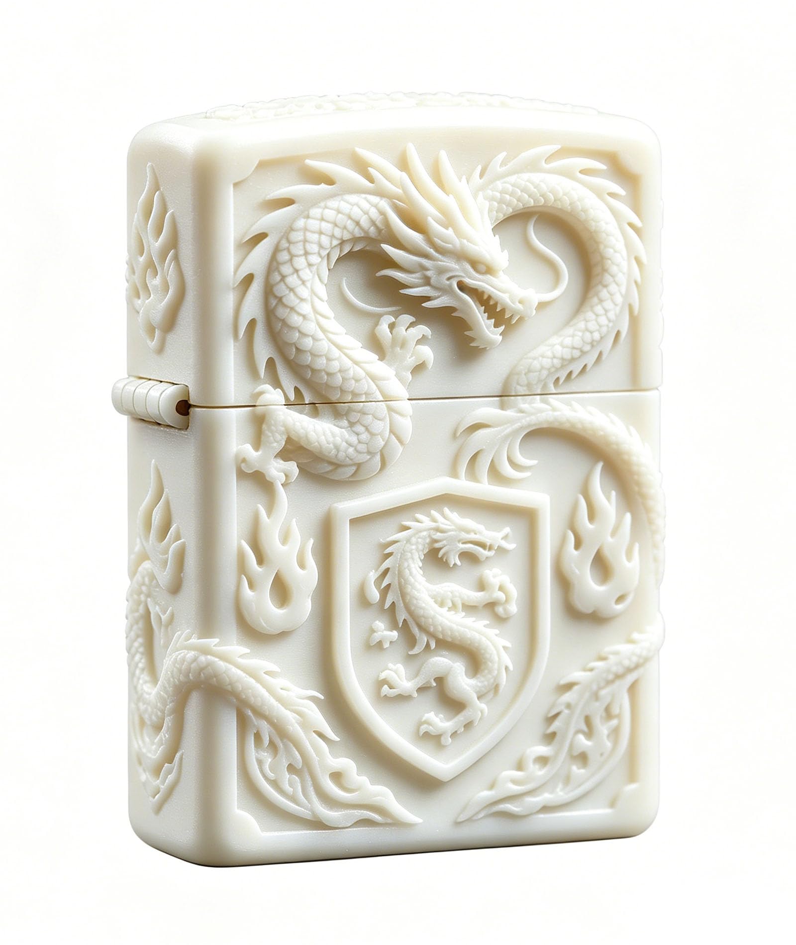Kerosene Dragon Lighter Reusable Kerosene Soft Flame Grinding Wheel Trench Lighter for Collection Decorative Gift Present (A)
