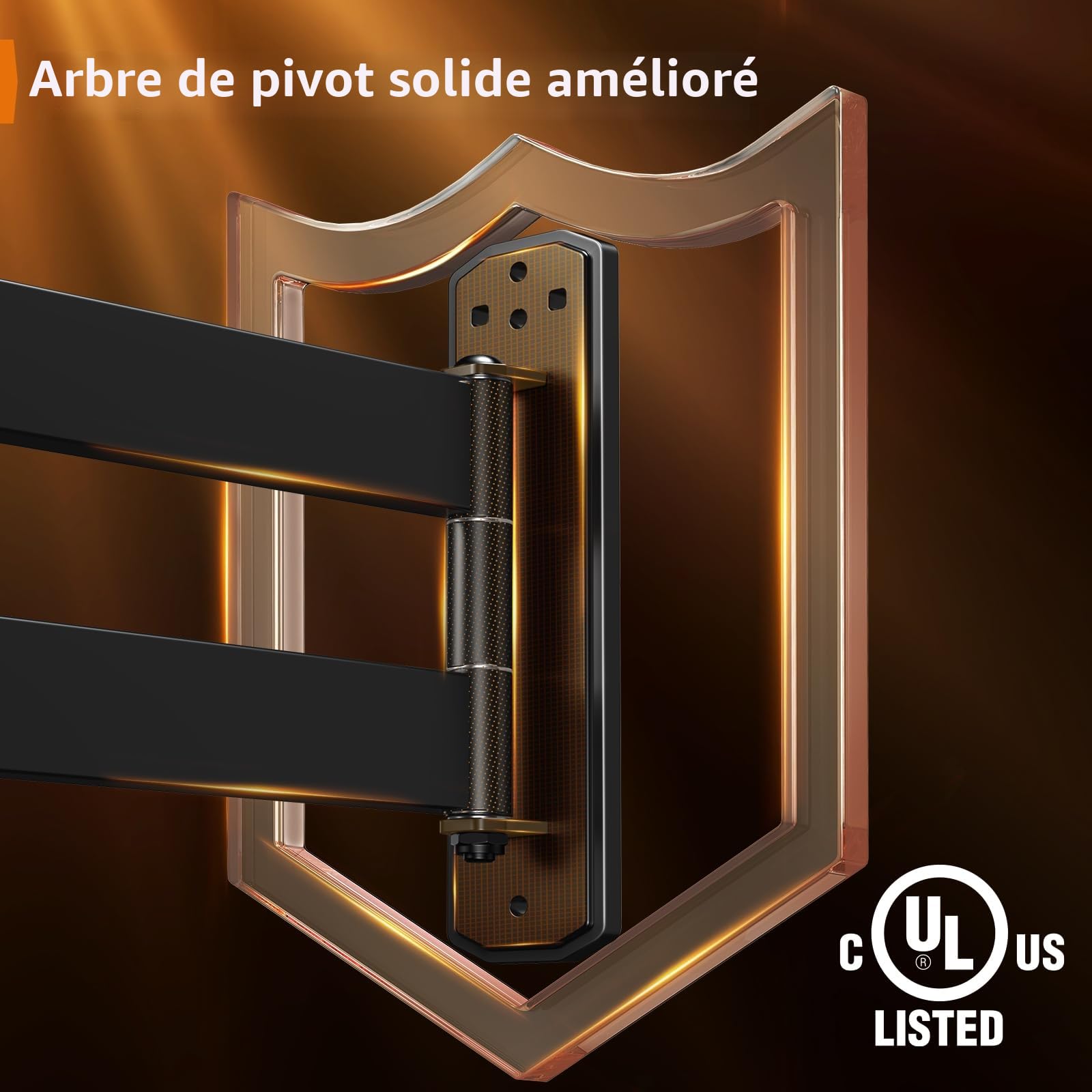 Perlegear Support Mural TV à Extra Longue Portée 822mm, pour écrans 32-75 Pouces LED/LCD/OLED et courbé, Support TV Mural Pivotant, Inclinable et Rotatif, Max VESA 600x400mm Capacité Max de 45kg