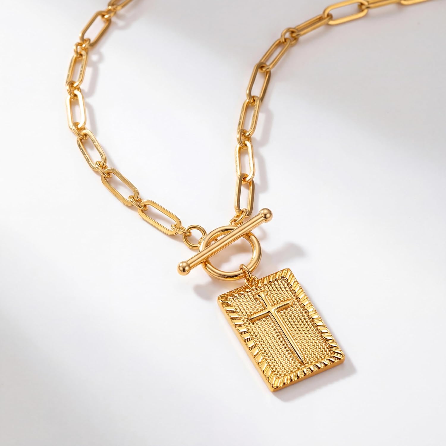 Valentines Day Gifts 14K Gold Plated and Silver Plated Cross Necklace for Women, Non-Tarnish Faith Jewelry with Toggle Clasp, Fashion Necklace Gifts for Women, Christian Faith, Communion, Birthday & Christmas - Image 9