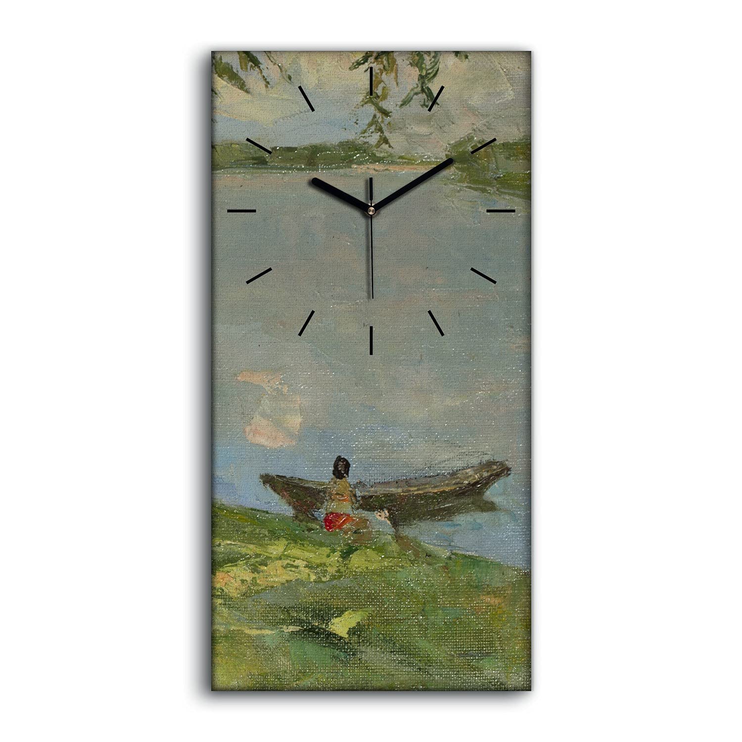 Horloge sur toile silencieuse ne pas tic tac 30x60cm décor moderne