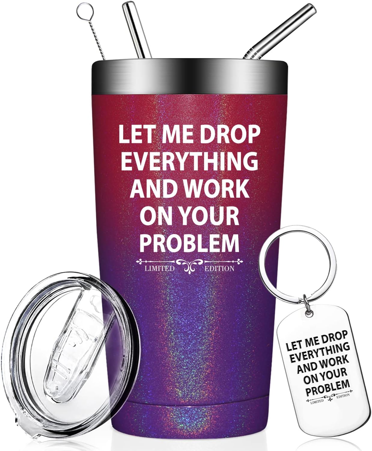 Fufandi Let Me Drop Everything Tumbler, White Elephant Gift - Christmas Birthday Gifts for Women Brother - Sarcastic Gifts for Women, Coworker, Boss - Tumbler Cup
