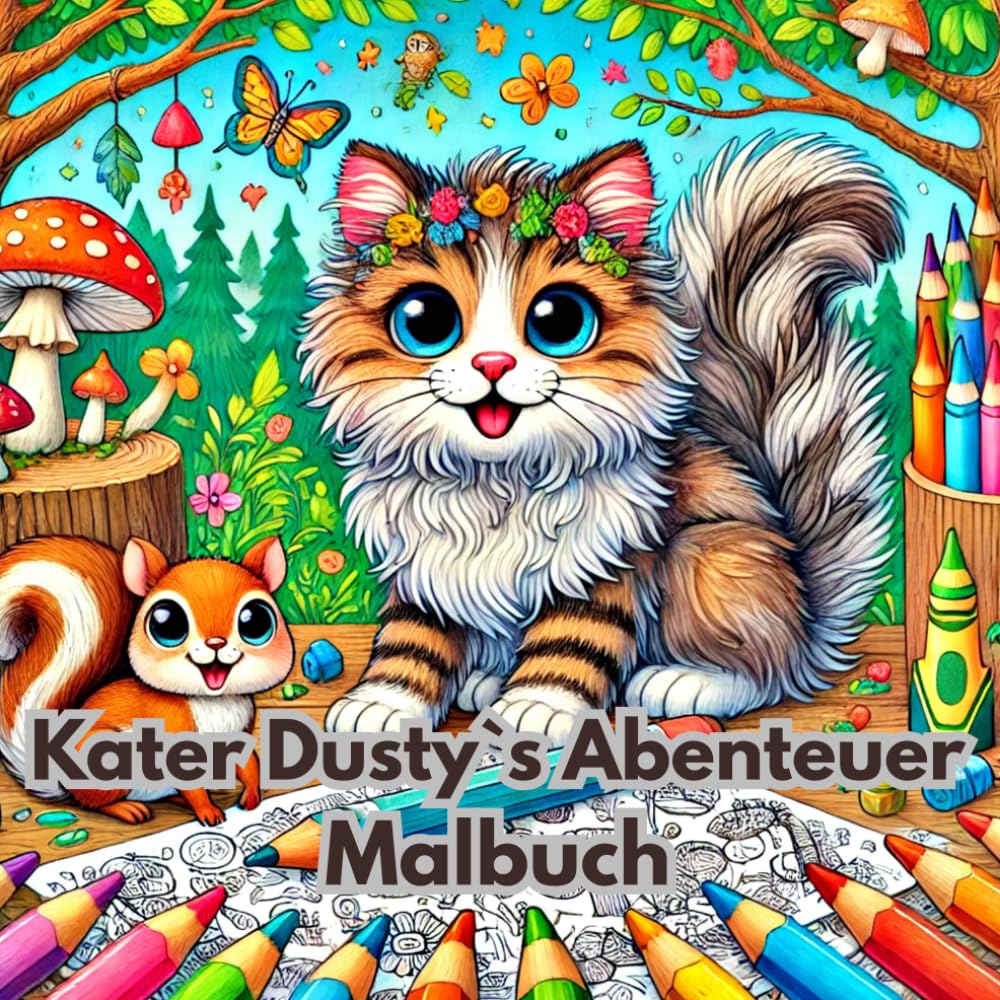 Kater Dusty`s Abenteuer - Ausmalbuch: Das große Wald-Abenteuer zum Ausmalen für Kinder ab 4 Jahren – mit 40 liebevoll gestalteten Ausmalbildern