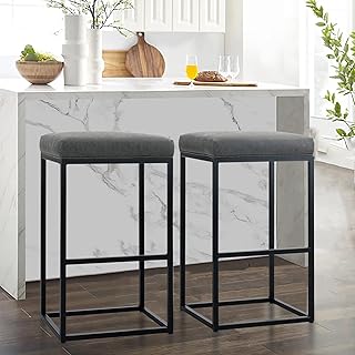 ALPHA HOME Bar Stools Grey Counter Height Bar...,
