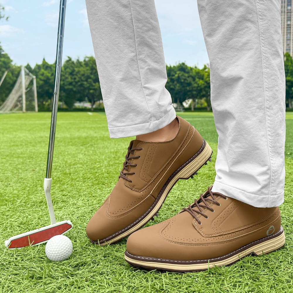 THESTRON Professional Golf Shoes for Men 7 Spikes Outdoor Golf Training Sport Sneakers Mens Size 7-15 Golf Trainers
