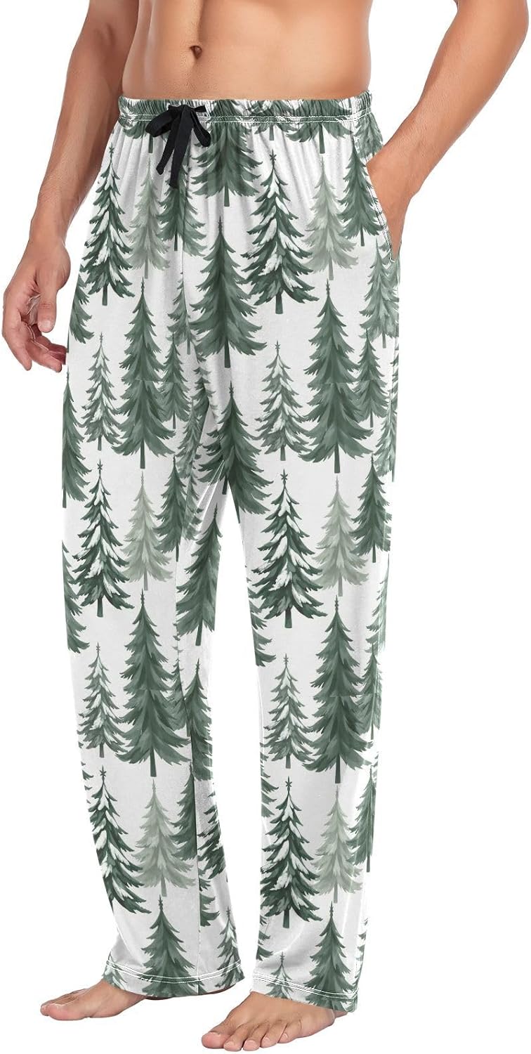 White Black Plaid Men's Pajama Bottoms Pants for Men Soft Men's Separate Bottoms Lounge Pants - Image 3