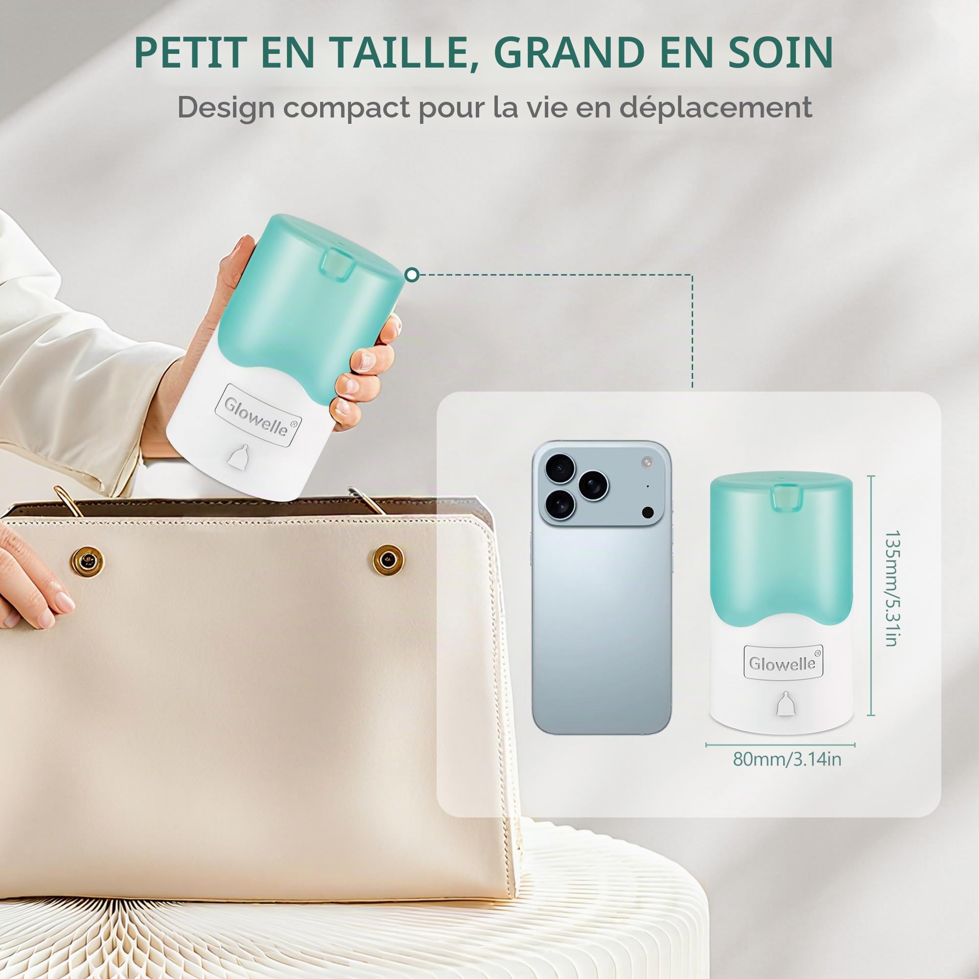 GLOWELLE Set de Disque Menstruel et Stérilisateur, Mini Nettoyeur de Disque/Coupe avec 2 Disques Menstruels Réutilisables Souples, Alternative aux Tampons, Serviettes et Coupes pour Femmes