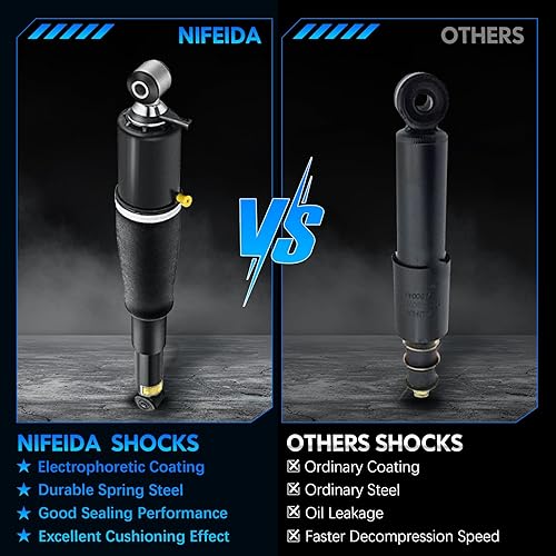 Miniatura 3 de Nifeida 2 amortiguadores de suspensión neumática trasera compatibles con Cadillac Escalade 02-14, Avalanche 03-06, Avalanche 03-06, 00-13 Suburban
