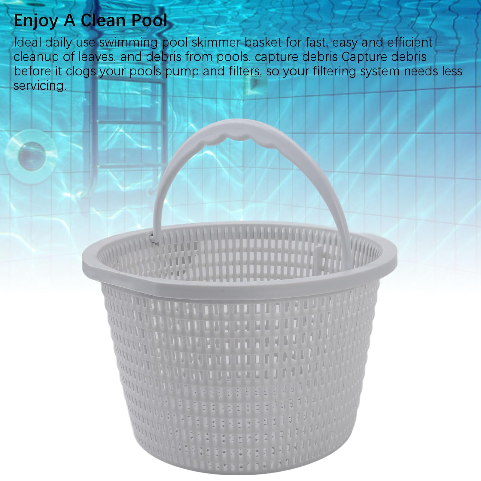 Mumusuki Cesto di Ricambio di Skimmer di Piscina Universale, 05280r0200 Cesto Filtro Grande in Plastica con Maniglia per Piscine, Spa