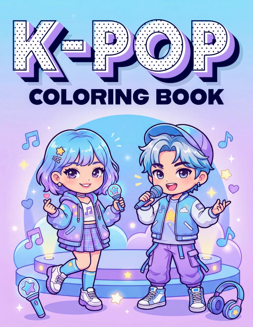 K Pop Coloring Book: Relaxing and Cute K-Pop Designs of Chibi Kawaii and Food for Kids, Teens, and Adults