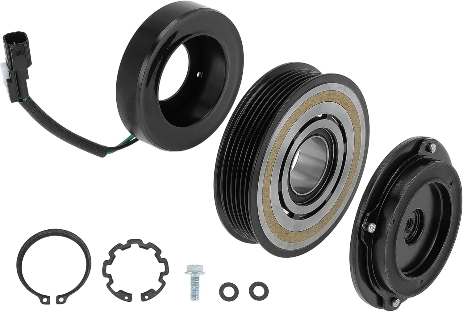 Air Conditioner AC Compressor Clutch Kit for Ford Explorer Flex 2013-2019 for Ford Police Interceptor Taurus for Lincoln MKS MKT MKZ for 7SBH17C AC Compressor Clutch No.198342