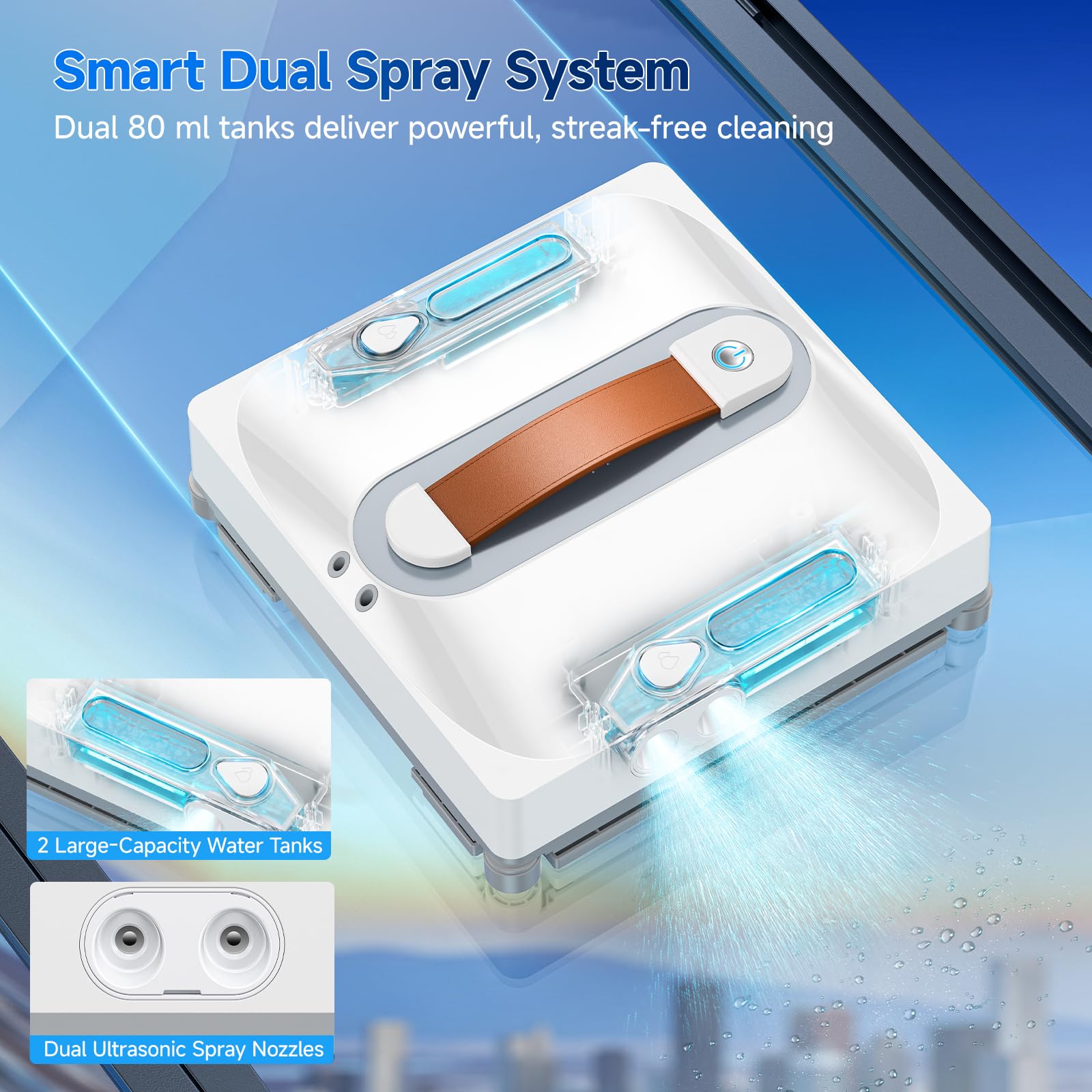Lubluelu Auto Window Cleaning Robo,Suction Power, Anti-Falling and Edge Detection Sensors, for High-Rise Windows, Tiles and Glass