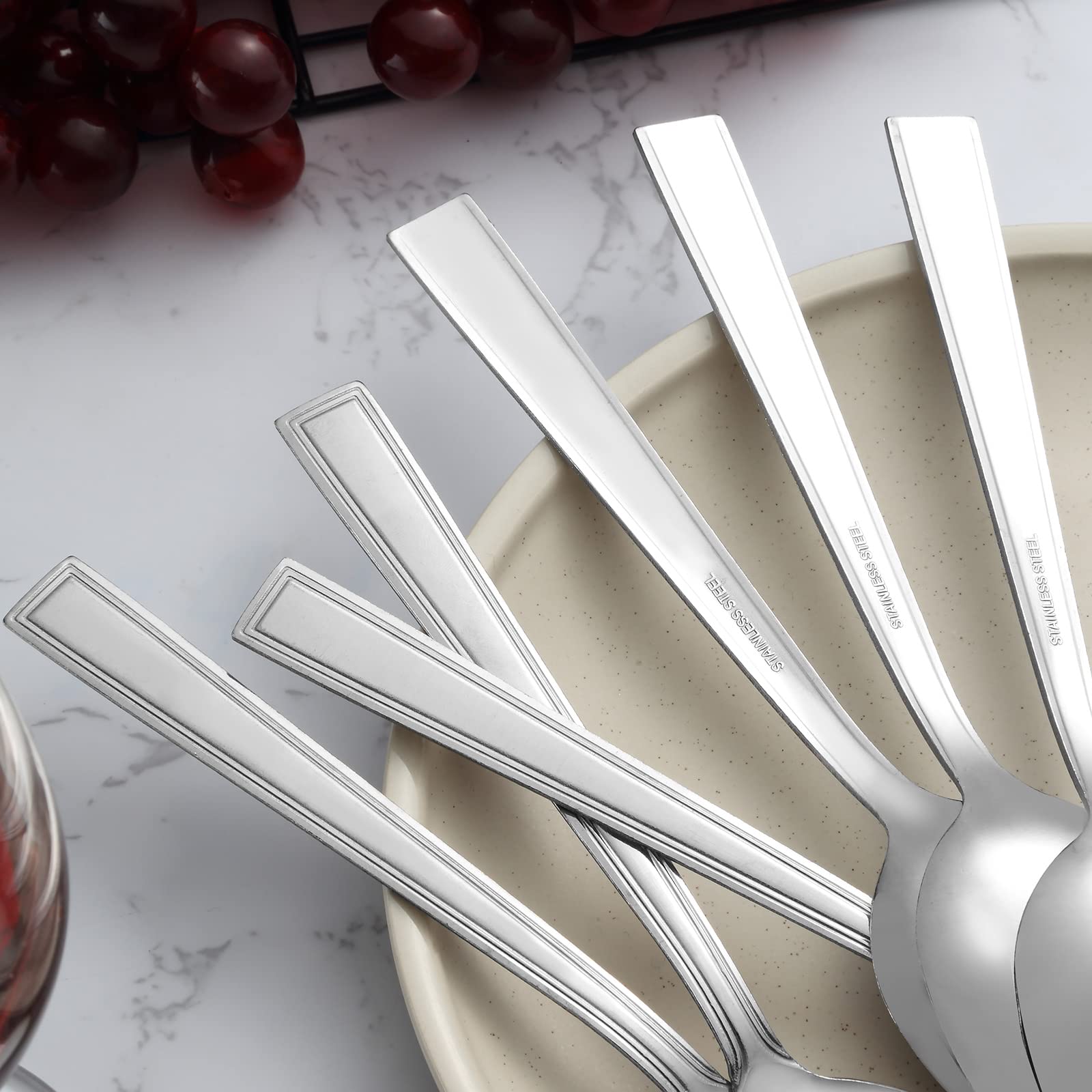 Set Forchette Unokit Forchette E Cucchiai 24 Pezzi, 12 Cucchiai E 12 Forchette Set Forcella E Cucchiaio In Acciaio 504579