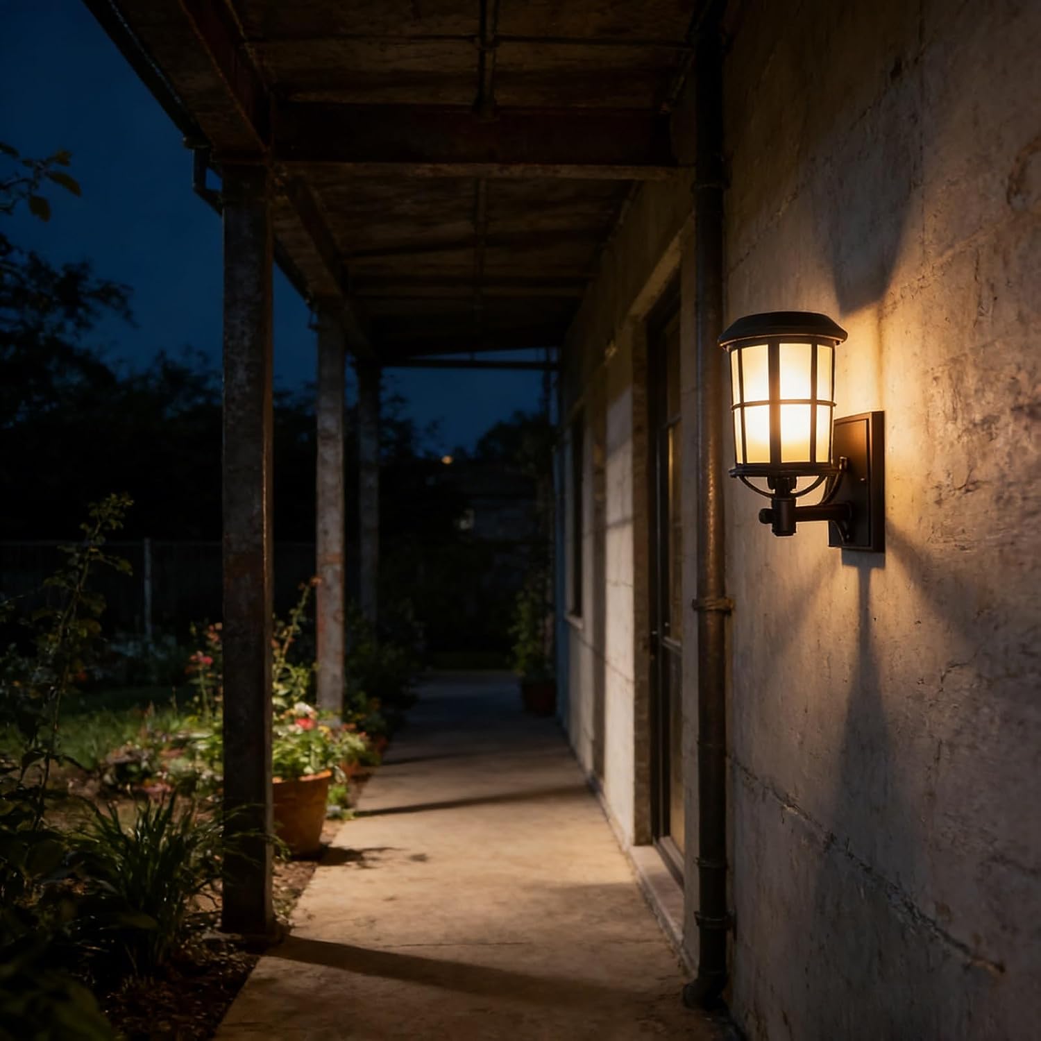 Outdoor Wall Light, 14" Coffee Die Cast Aluminum, Glass Waterproof image 5
