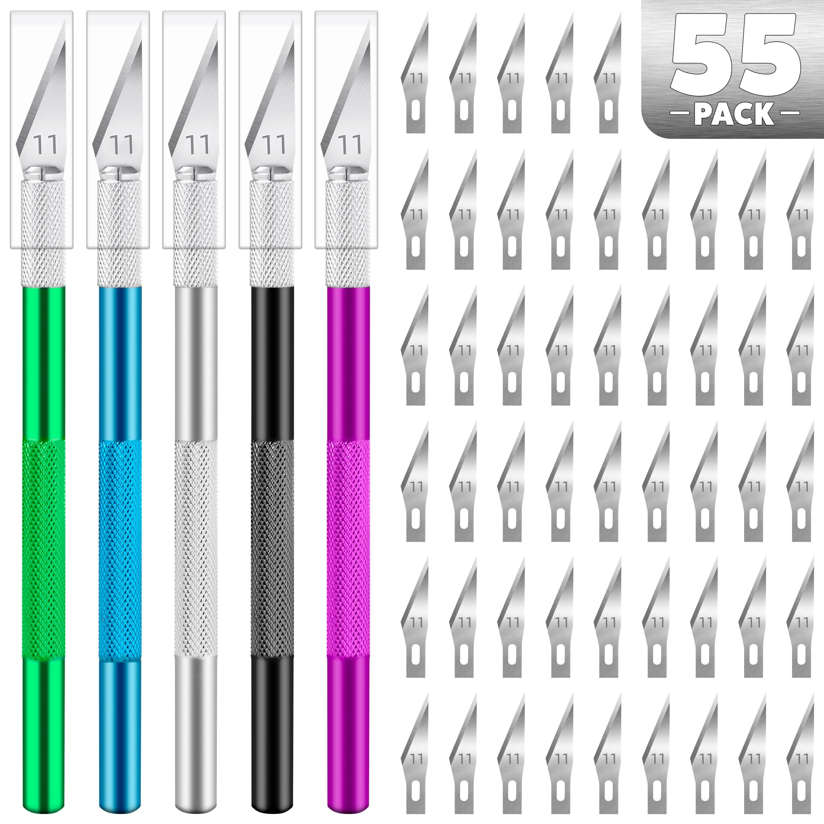 55PCS Exacto Knife Set, Craft Knife, Hobby Knives with 50PCS Blades