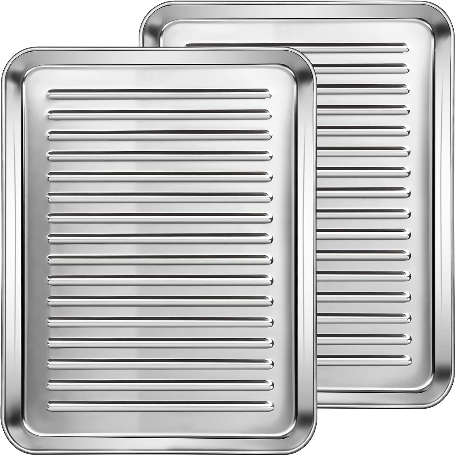 2 Pieces Baking Sheet, CEKEE Stainless Steel Quarter Sheet