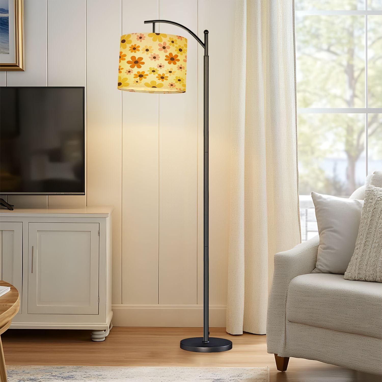Drum Lamp Shade beautiful flower floral retro seamless repeat pattern This is vintage Lampshade for Floor Lamps Table Lamps Pendant Light 8.9"x11" Linen Lampshades Replacement Large Lamp Shade