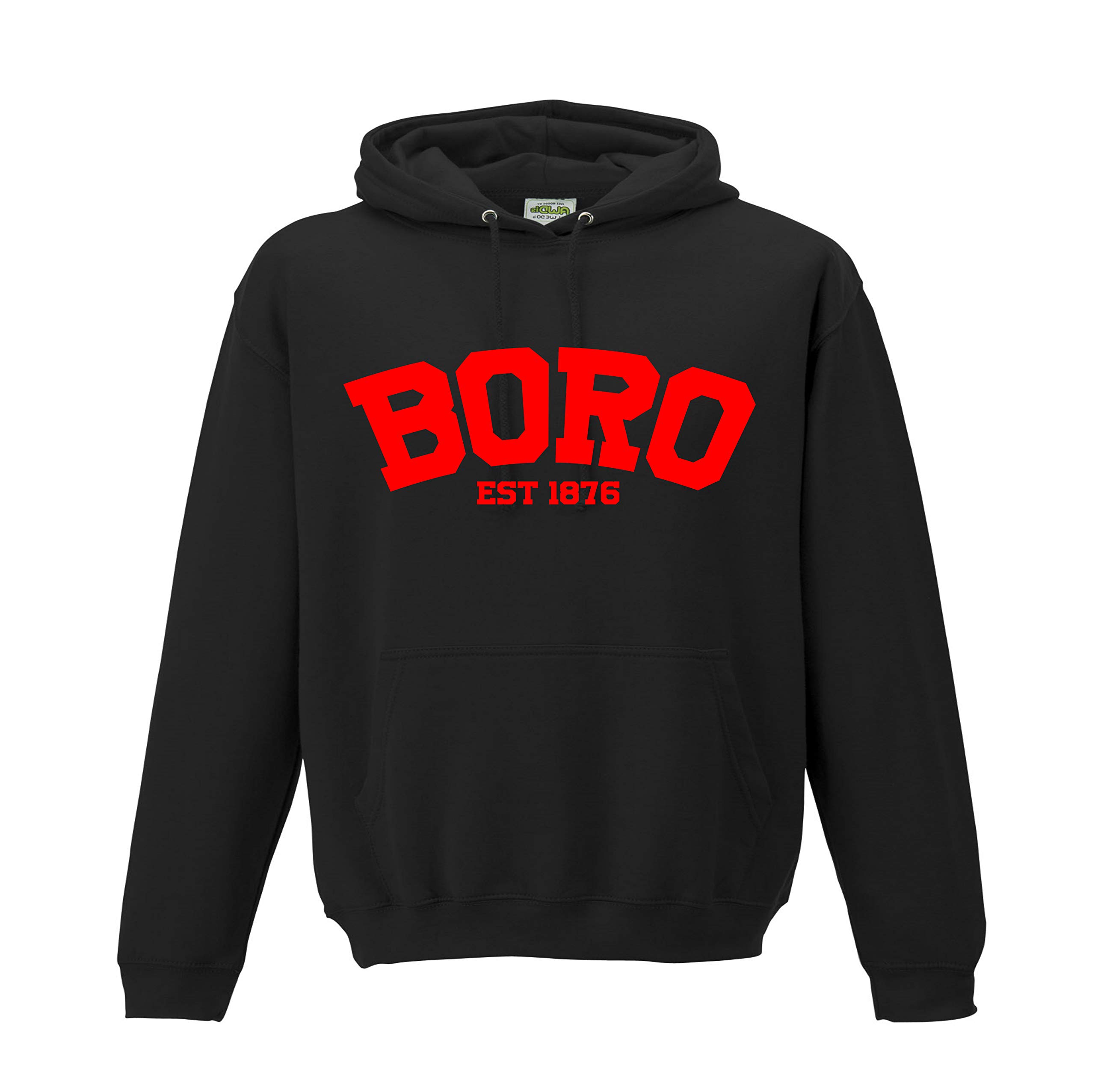 Boro Middlesbrough Established in 1876 Premium Football Hoodie Childrens Kids top Jumper Kids Age 9-11 Black