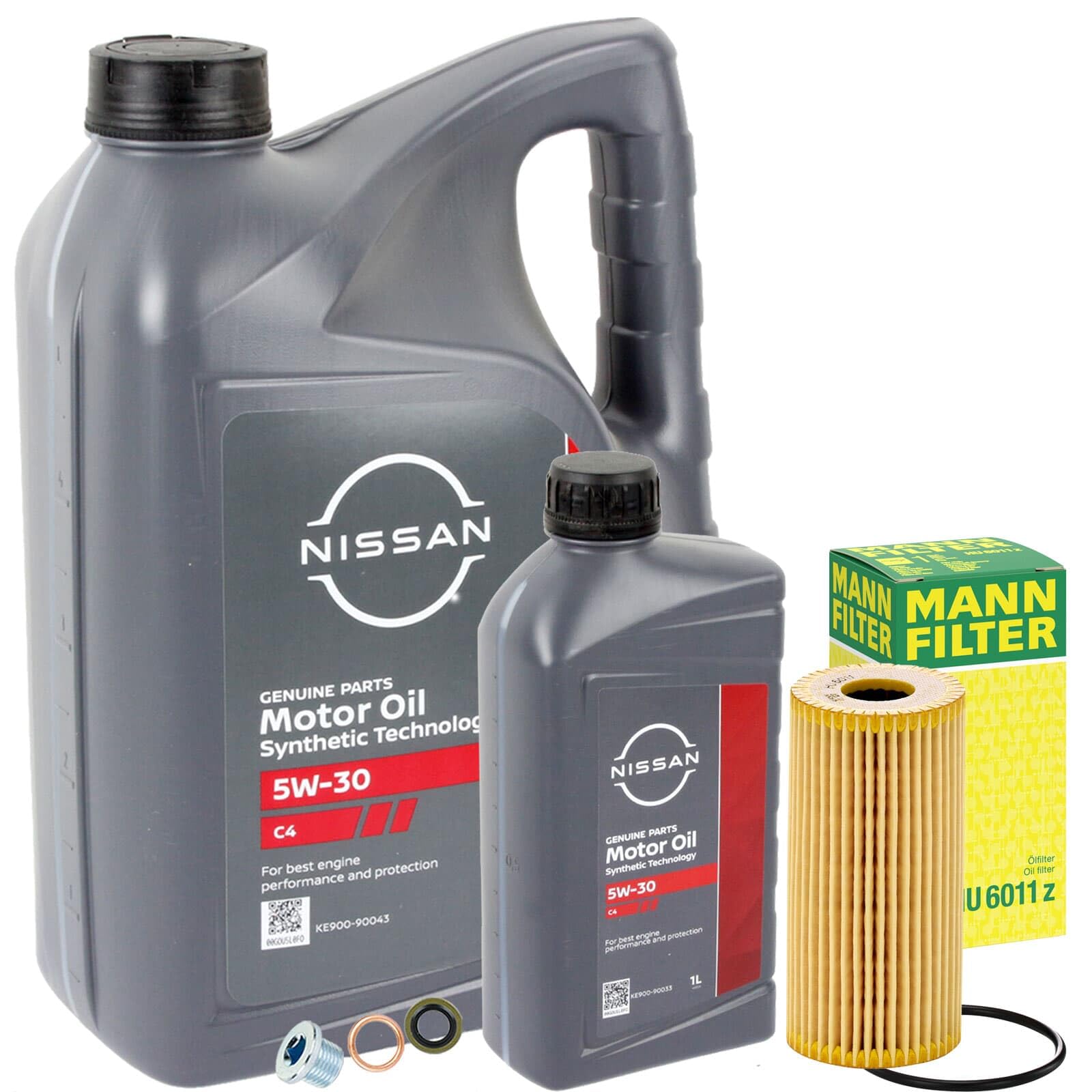 Mann Filter Ölfilter 5W30 C4 Motoröl | HU6011Z(OX389/1D+KE90090043+KE90090033+518.471.021 Kompatibel mit Qashqai II (J11, J11_),X-Trail III (T32_, T32R, T32RR)